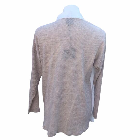 NWT Bobeau color block open drape front lightweight cardigan size medium - Picture 2 of 7